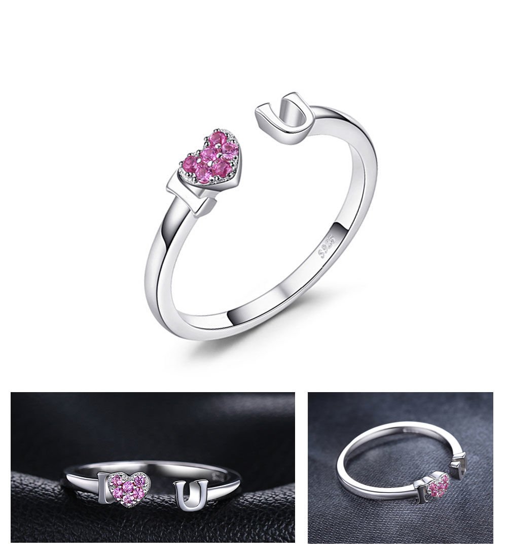 eJOYA Pembe Safir I Love You Yüzük 78413