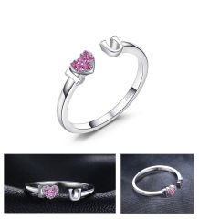 eJOYA Pembe Safir I Love You Yüzük 78413