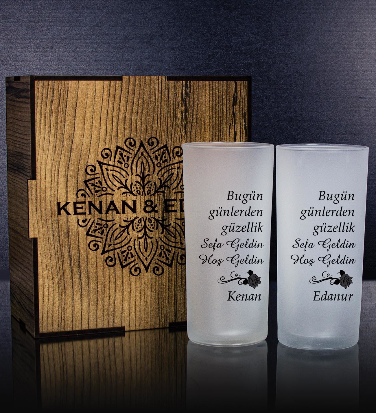 eJOYA Kişiye Özel Kutusunda 2'li Rakı Bardağı Hediye Seti 107197