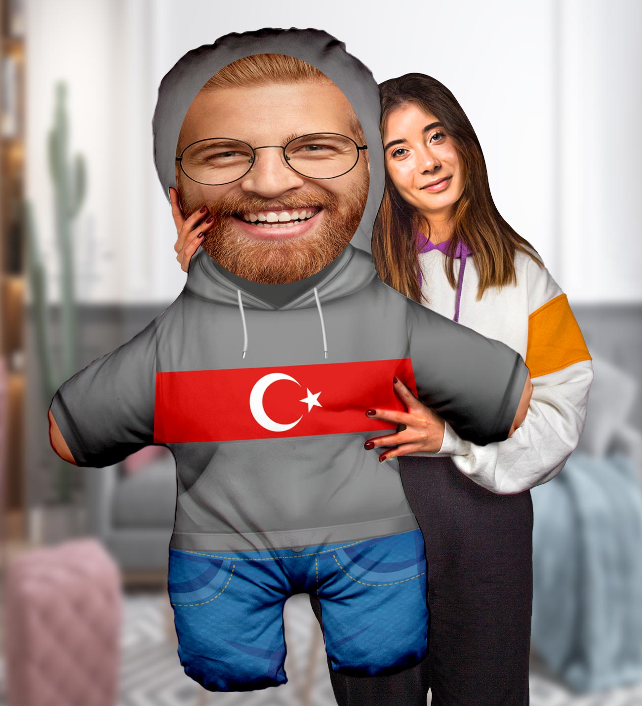 eJOYA  Kişiye Özel Fotoğraflı 29 Ekim'e Özel  Peluş Oyuncak 100x80 cm 114798