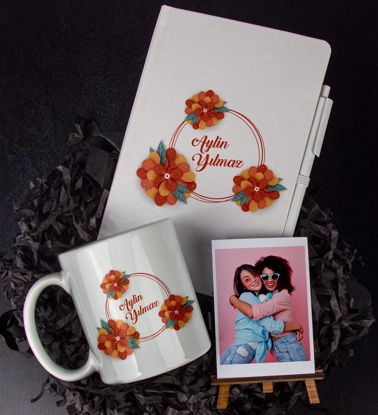 eJOYA Kişiye Özel İsim Temalı Defter Kalem Kupa Ve Fotoğraflık Hediye Seti 85972
