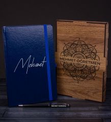 eJOYA Öğretmenlere Özel Ahşap Kutuda Defter Kalem Hediye Seti 110629