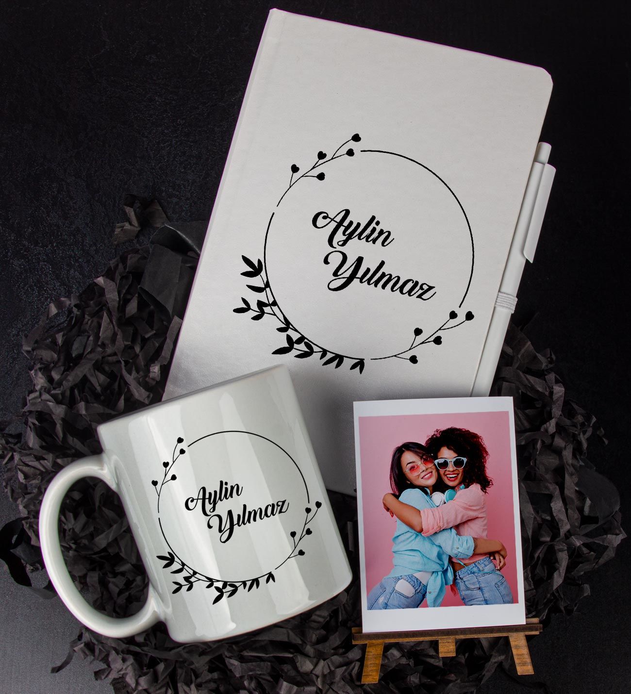 eJOYA Kişiye Özel İsim Temalı Defter Kalem Kupa Ve Fotoğraflık Hediye Seti 85979