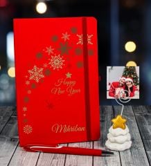 eJOYA Yeni Yıla Özel Defter Kalem Ve Fotoğraflı Çam Ağacı Notluk Hediye Seti 110664