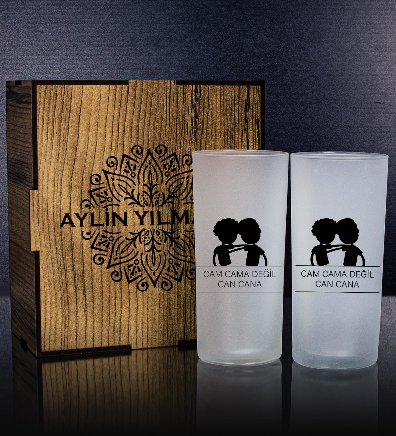 eJOYA Kişiye Özel Kutusunda 2'li Rakı Bardağı Hediye Seti 107207