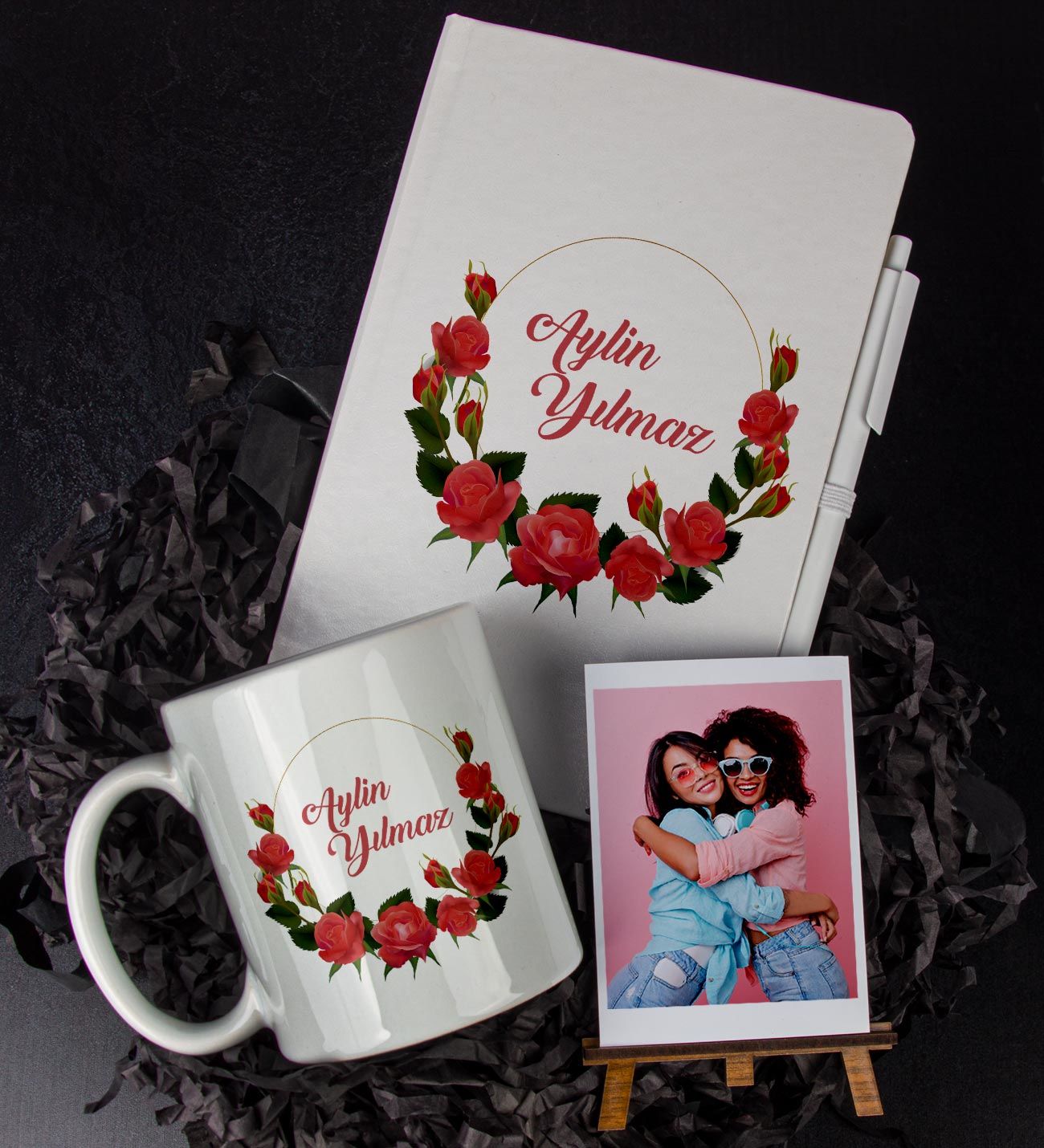 eJOYA Kişiye Özel İsim Temalı Defter Kalem Kupa Ve Fotoğraflık Hediye Seti 85984