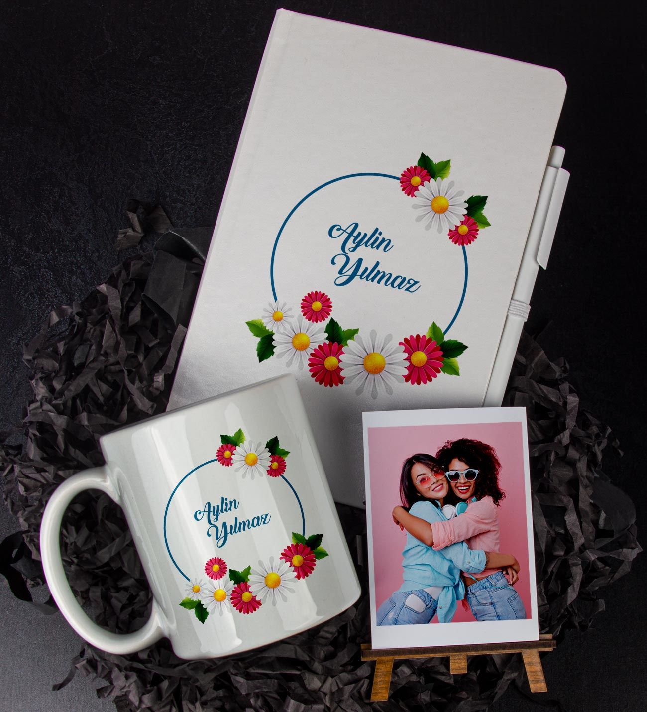 eJOYA Kişiye Özel İsim Temalı Defter Kalem Kupa Ve Fotoğraflık Hediye Seti 85986