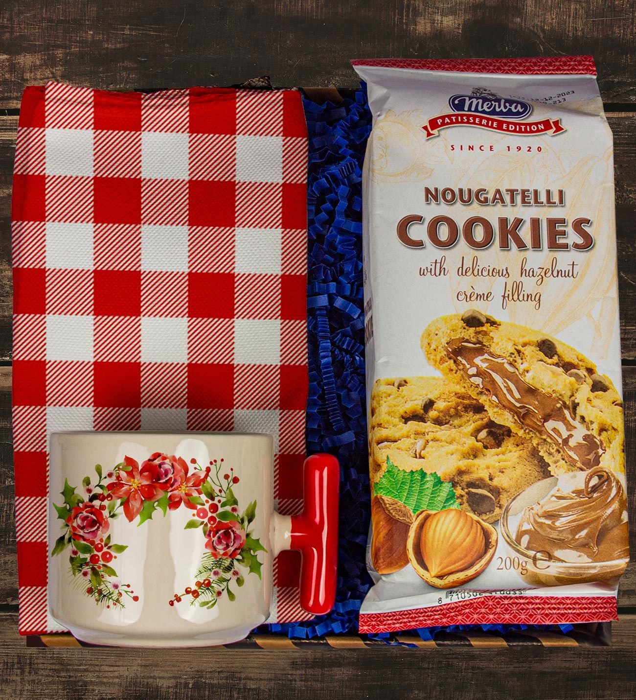 eJOYA Nutella ve Fındıklı Kurabiye & Latte Kupa & Amerikan Servis Hediye Kutusu 111101