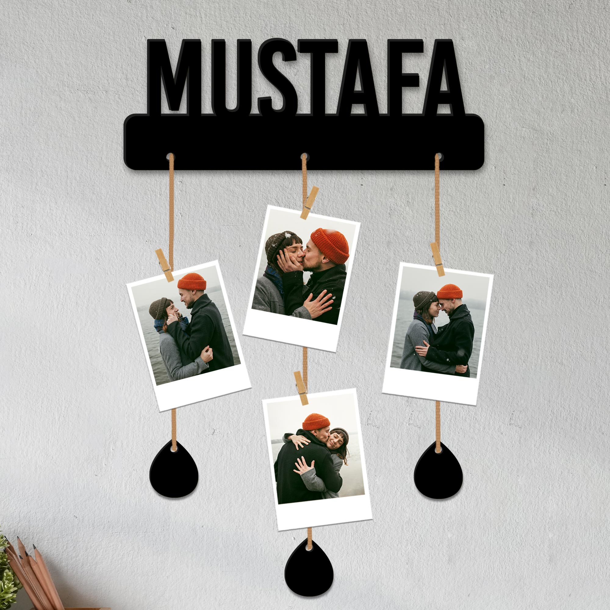 eJOYA Kişiye Özel 4'lü Pola Kart & Fotoğraf Askısı 114057