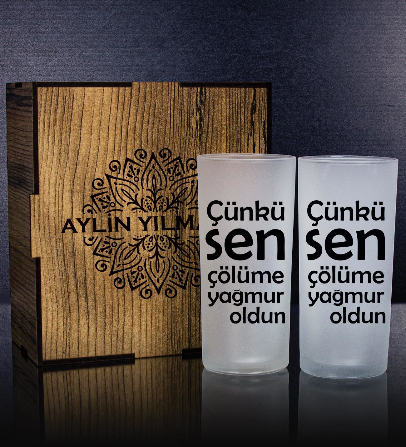 eJOYA Kişiye Özel Kutusunda 2'li Rakı Bardağı Hediye Seti 107224