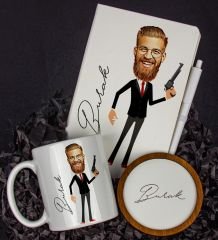 eJOYA Kişiye Özel Karikatür Tasarım Defter Kalem Kupa Ve Bardak Altlığı Hediye Seti 96312