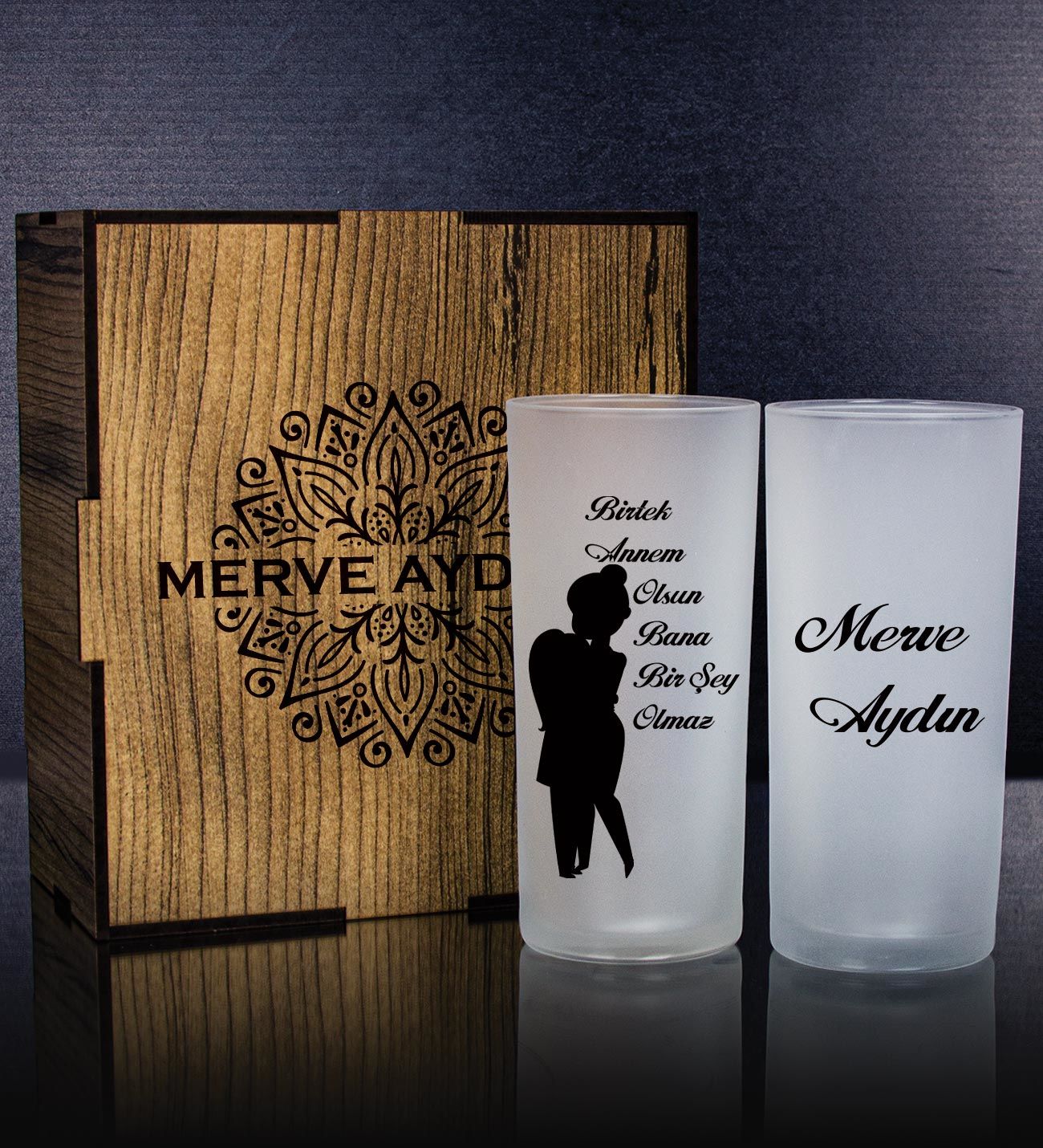 eJOYA Kişiye Özel Kutusunda 2'li Rakı Bardağı Hediye Seti 107241