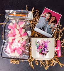eJOYA Kişiye Özel Kupa & Kalp Candy Şeker & Fotoğraflık Hediye Kutusu 111136