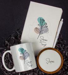 eJOYA Kişiye Özel Defter Kalem Kupa Ve Bardak Altlığı Hediye Seti 103681