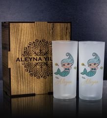 eJOYA Kişiye Özel Kutusunda Deniz Kızı 2'li Rakı Bardağı Hediye Seti 111307