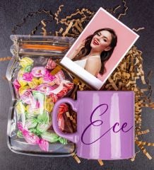 eJOYA Kişiye Özel Kupa & Meyveli Şeker & Fotoğraflık Hediye Kutusu 111146