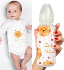 eJOYA Kişiye Özel Zıbın Ve Biberon Bebek Hediye Seti 110176
