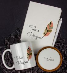 eJOYA Kişiye Özel Defter Kalem Kupa Ve Bardak Altlığı Hediye Seti 103695