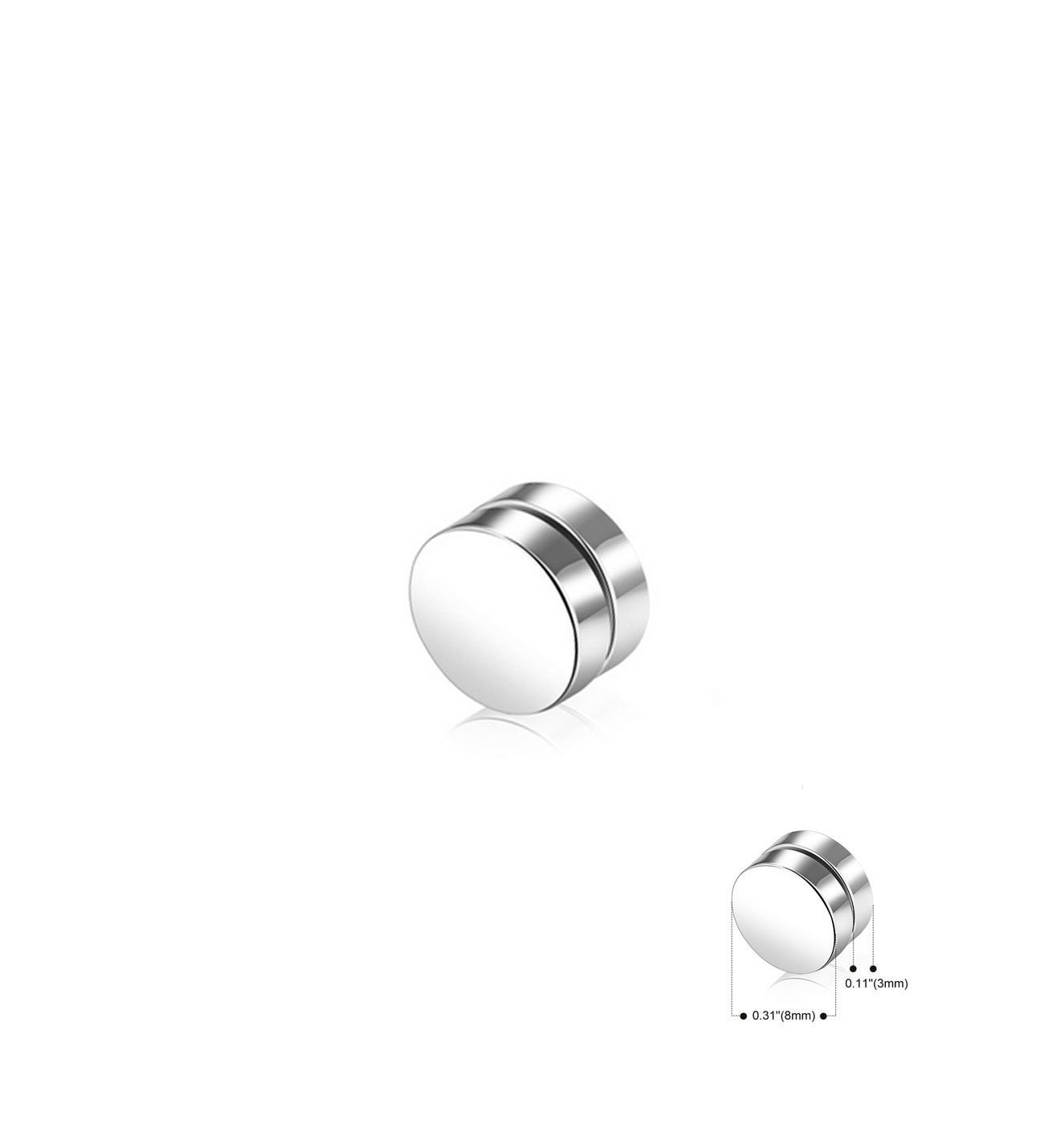 eJOYA Çelik Mıknatıslı Erkek Küpe 8 mm 77663