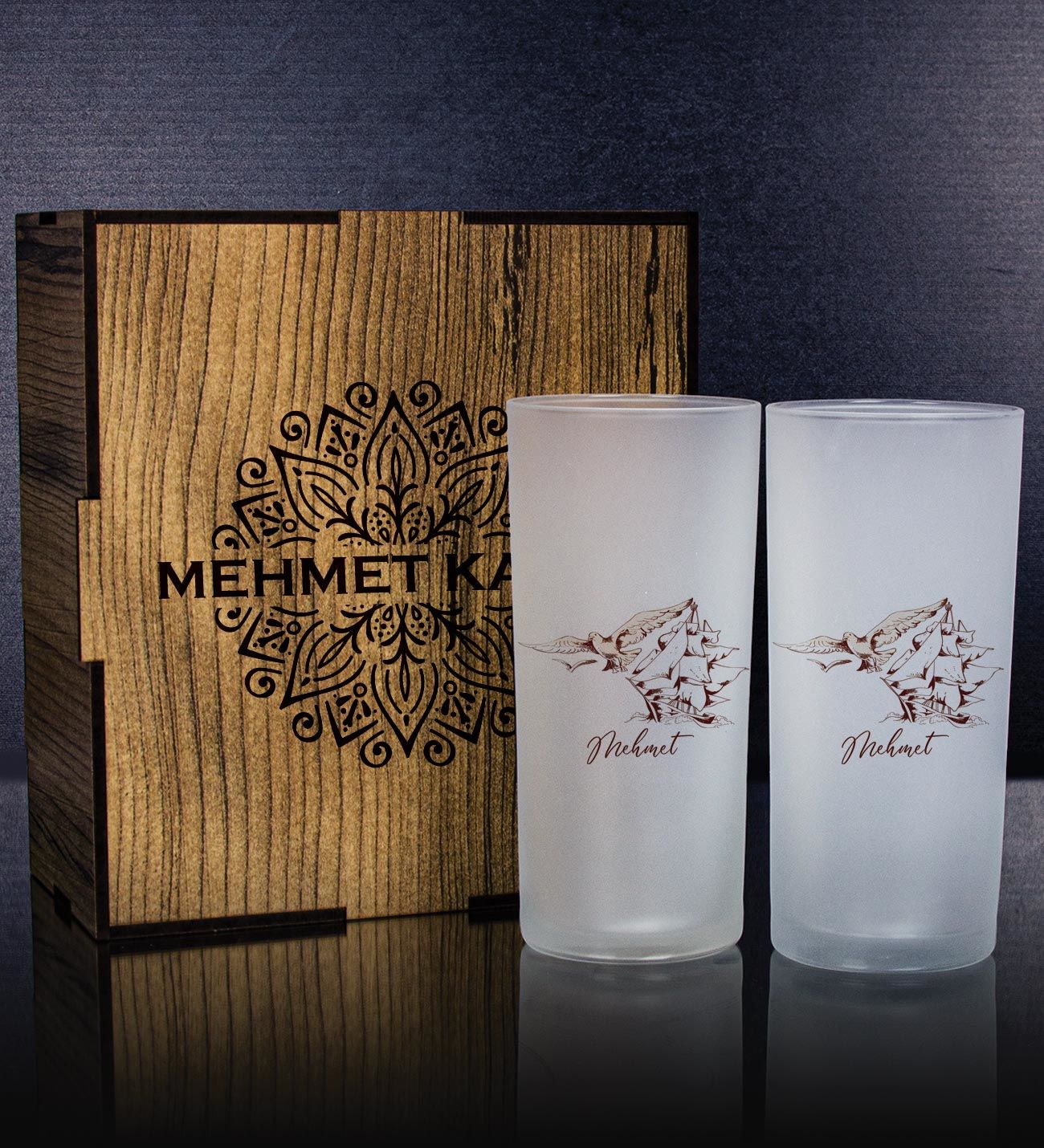 eJOYA Kişiye Özel Kutusunda 2'li Rakı Bardağı Hediye Seti 111318