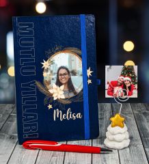 eJOYA Yeni Yıla Özel Defter Kalem Ve Fotoğraflı Çam Ağacı Notluk Hediye Seti 91097