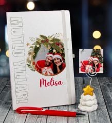 eJOYA Yeni Yıla Özel Defter Kalem Ve Fotoğraflı Çam Ağacı Notluk Hediye Seti 91098