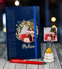 eJOYA Yeni Yıla Özel Defter Kalem Ve Fotoğraflı Çam Ağacı Notluk Hediye Seti 91100