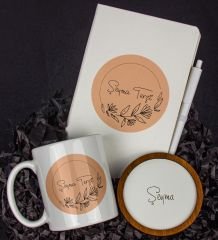 eJOYA Kişiye Özel Defter Kalem Kupa Ve Bardak Altlığı Hediye Seti 103706