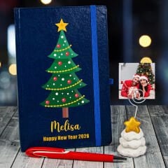 eJOYA Yeni Yıla Özel Defter Kalem Ve Fotoğraflı Çam Ağacı Notluk Hediye Seti 91104