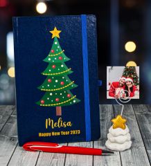 eJOYA Yeni Yıla Özel Defter Kalem Ve Fotoğraflı Çam Ağacı Notluk Hediye Seti 91104