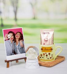 eJOYA Kişiye Özel Türk Kahvesi Fincanı & Melek Kar Küresi & Fotoğraflık Hediye Seti 111828