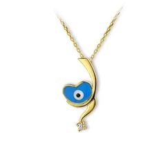 eJOYA Altın Nazarlı Kalp Kolye 61690