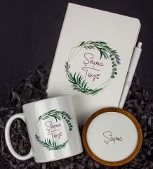 eJOYA Kişiye Özel Defter Kalem Kupa Ve Bardak Altlığı Hediye Seti 103718