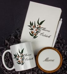 eJOYA Kişiye Özel Defter Kalem Kupa Ve Bardak Altlığı Hediye Seti 103745