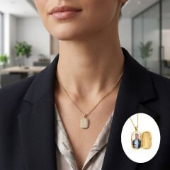 eJOYA Kişiye Özel Gizli Resimli  Taşlı Kolye 116640