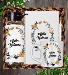 eJOYA Kişiye Özel Defter Kalem Matara Ve Kupa Hediye Seti 94214