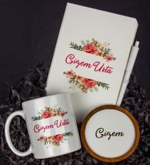 eJOYA Kişiye Özel Defter Kalem Kupa Ve Bardak Altlığı Hediye Seti 103753