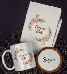 eJOYA Kişiye Özel Defter Kalem Kupa Ve Bardak Altlığı Hediye Seti 103754