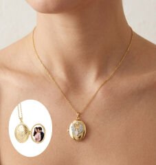 eJOYA Kişiye Özel Anka Kuşu Gizli Resimli Taşlı Kolye 116644