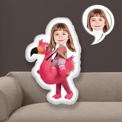 eJOYA Kişiye Özel Fotoğraflı  Pembe Pelikan Yastık 115353