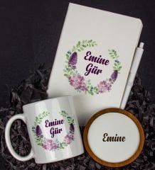 eJOYA Kişiye Özel Defter Kalem Kupa Ve Bardak Altlığı Hediye Seti 103761