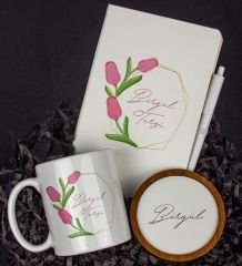 eJOYA Kişiye Özel Defter Kalem Kupa Ve Bardak Altlığı Hediye Seti 103770