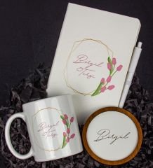 eJOYA Kişiye Özel Defter Kalem Kupa Ve Bardak Altlığı Hediye Seti 103772