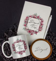 eJOYA Kişiye Özel Defter Kalem Kupa Ve Bardak Altlığı Hediye Seti 103780