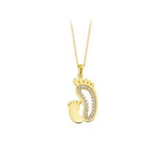 eJOYA 14 Ayar Altın Anne Bebek Kolye 84075
