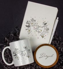 eJOYA Kişiye Özel Defter Kalem Kupa Ve Bardak Altlığı Hediye Seti 103784