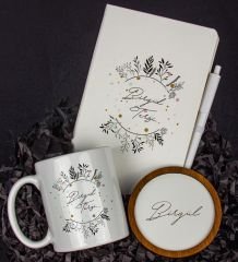 eJOYA Kişiye Özel Defter Kalem Kupa Ve Bardak Altlığı Hediye Seti 103785
