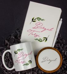eJOYA Kişiye Özel Defter Kalem Kupa Ve Bardak Altlığı Hediye Seti 103788