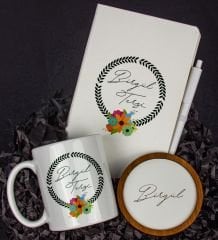 eJOYA Kişiye Özel Defter Kalem Kupa Ve Bardak Altlığı Hediye Seti 103795