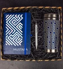 eJOYA Kişiye Özel Tasarım Defter Kalem & Kişiye Özel Çelik Termos Hediye Kutusu 111534